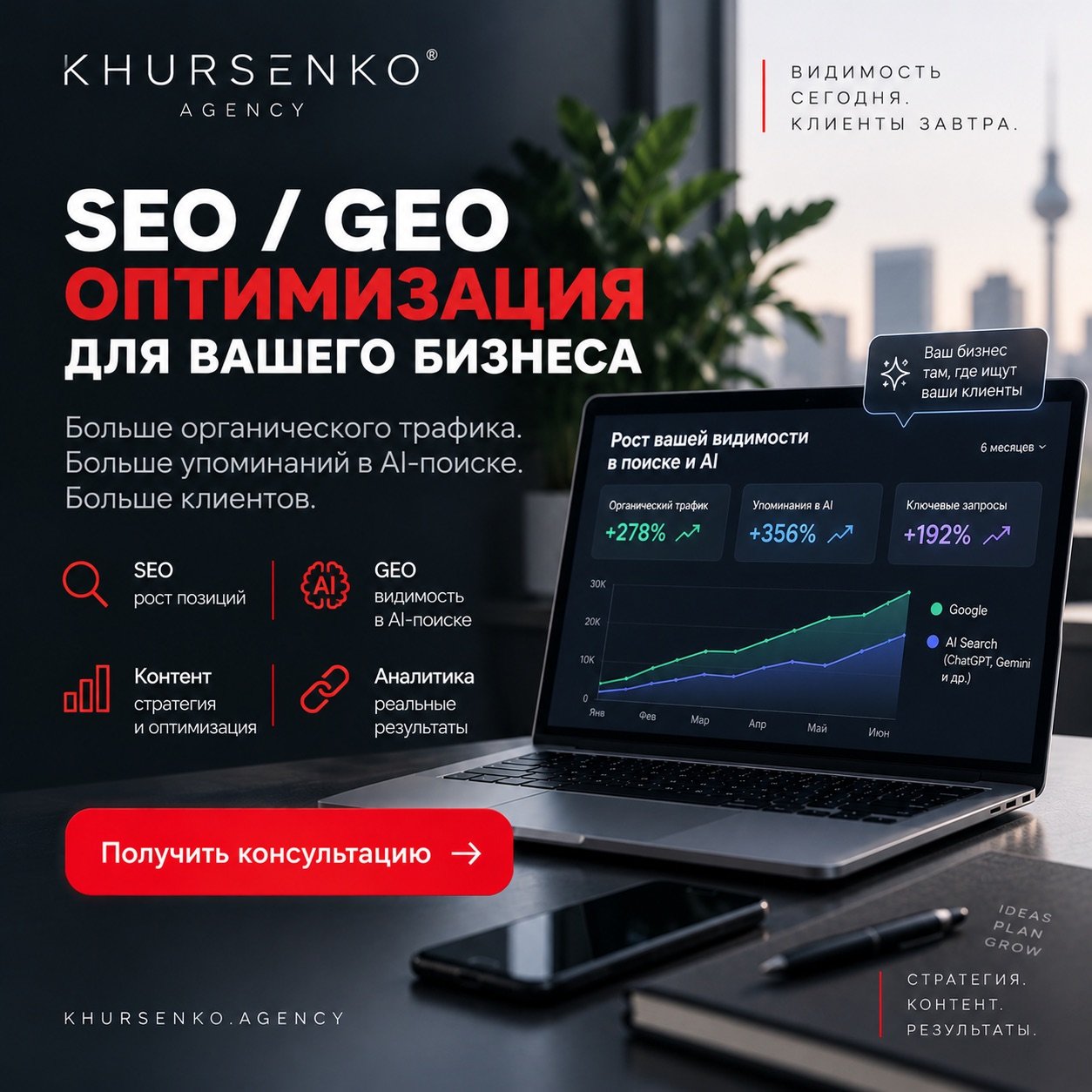 Реклама: Khursenko Agency — banner-seo-geo
